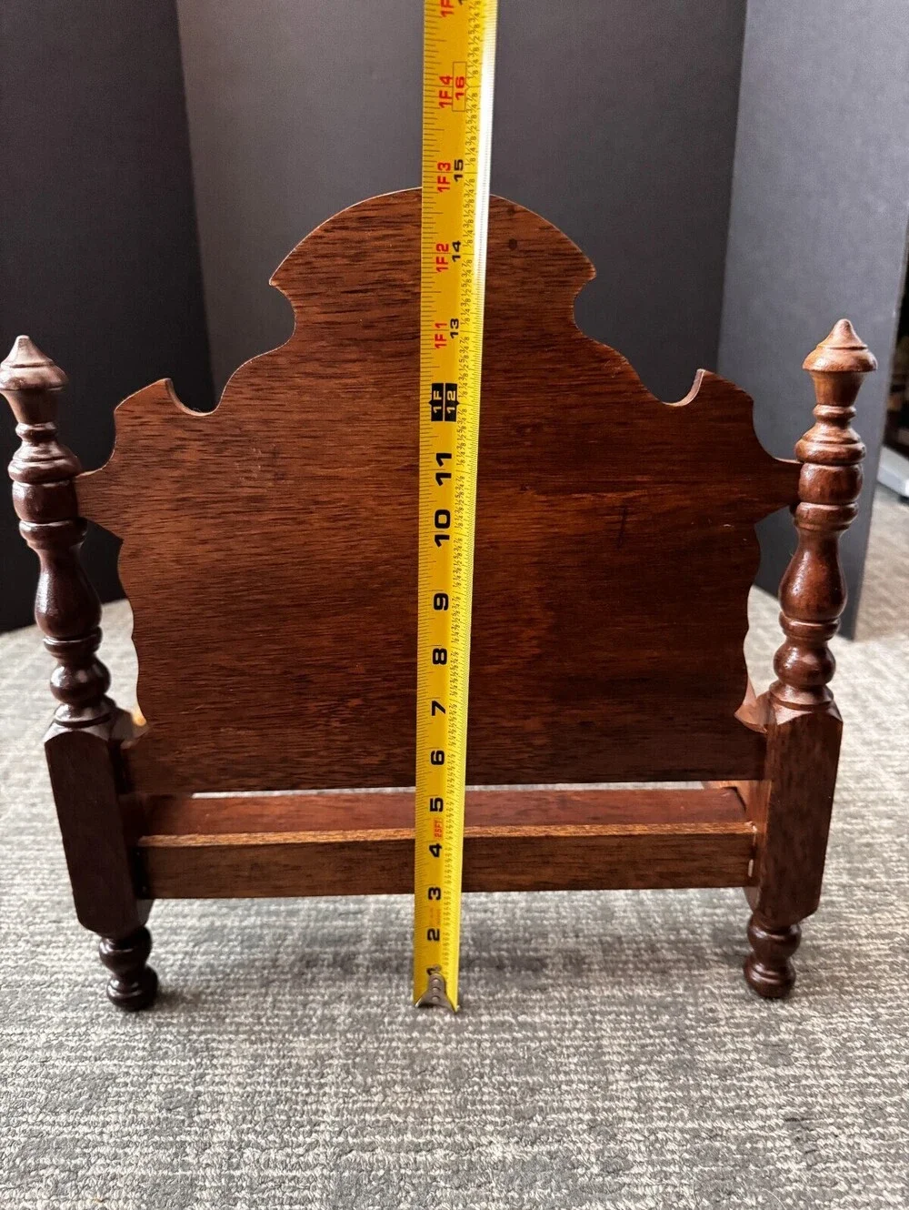 Vintage Artisan Handmade Solid Wood Doll Bed for Dolls Up to 18in. Beautiful.